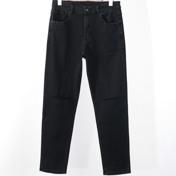 

2020 men's new korean style slim fit hole fashion and jeans slim fit black jeans, Blue