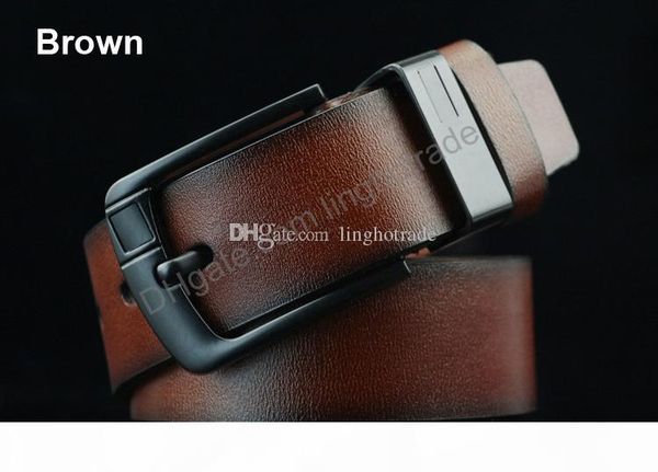 

a selling designer delts leather men women belt male luxury belts black coffee brown colors woman man belt big needle buckle jeans, Black;brown