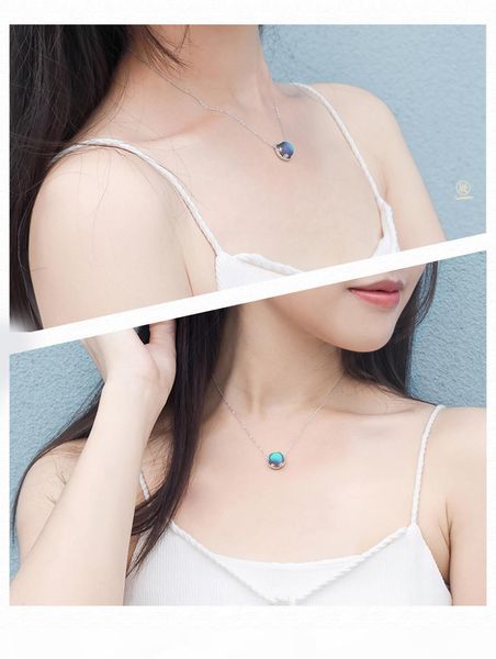 

thaya aurora forest necklace halo crystal gemstone s925 silver scale light pendant necklace for women elegant jewelry