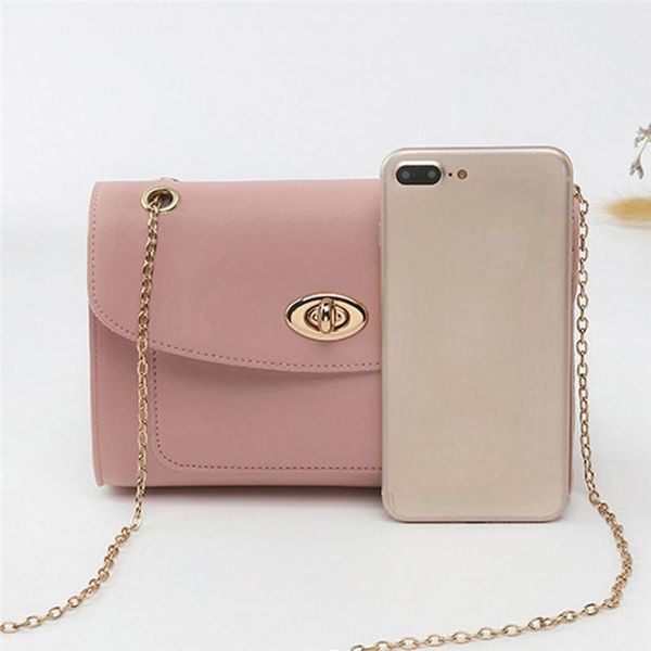 

lady pu small shoulder bag women purse mobile phone across-body bag outdoor fashion simple chain messenger females #20
