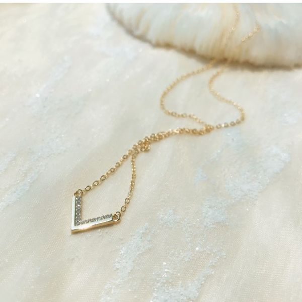 

small v -shaped basic necklace with other styles to match the mix of simp, Silver