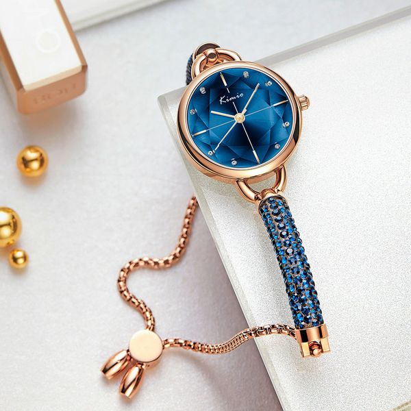 

kimio diamond bracelet women's watches bandage crystal watch women female wristwatch dropshipping 2020 new arrivals, Slivery;brown