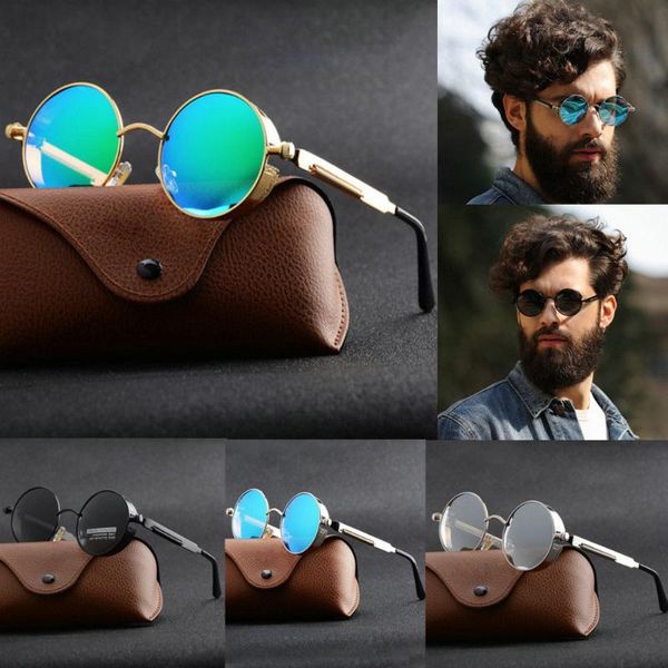 

fashion vintage mirrored new steampunk eyewear round, White;black