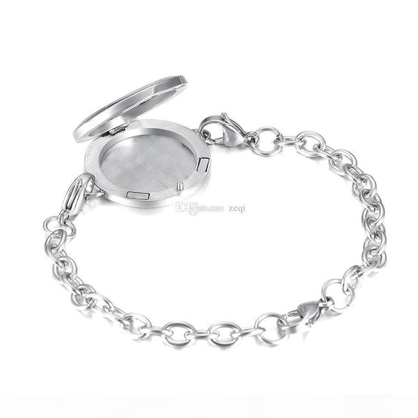 

ijp2001 stainless steel tree of life and lotus flower magnet essential oil aroma diffuser perfume locket link bracelet gift for friends, Golden;silver