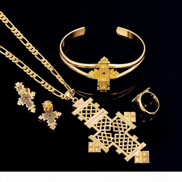 

всего saleethlyn эфиопского eritrean крест женщины комплекты ювелирных изделия цвет золото african люкс романтическая свадьба ювелирные s068, Slivery;golden