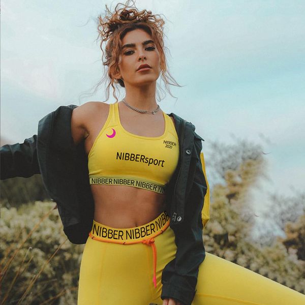 

women print running yoga suits sportswear high waist fitness pants harajuku letter print sports set gym workout clothes 2 piece, White;red