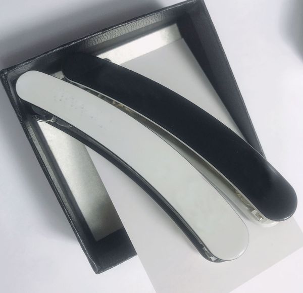 

9*1.5cm acrylic c marke banana hair clip black and white hairpin claw clip one word clip fashion headwear jewelry counter gift 2pcs/lot, Golden;silver