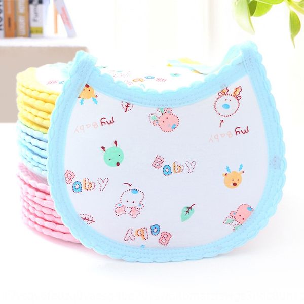 

18 * 15 керлинг край хлопка младенческой bib ребенка водонепроницаемый мультфильма печатных нагрудник полотенце слюны полотенце слюны