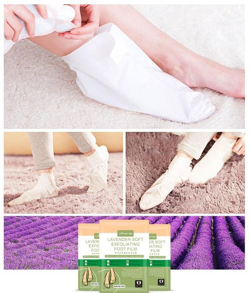 

40g x 3 lavender soft exfoliating foot film hydrating repair dry skin remove the thick cuticle foot exfoliating scrub mask lavender extract