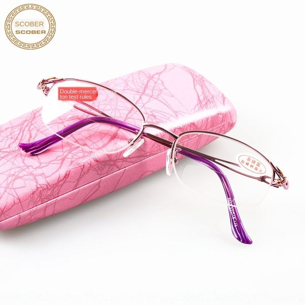 

zscwb remote and near dual-purpose presbyopic glasses women's double-lens half-frame presbyopic glasses ultra-light remote and elegant, Silver