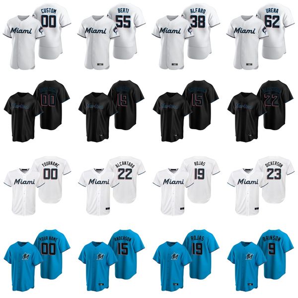 

77 merandy gonzalez jerseys womens garrett cooper jesus aguilar 27 matt kemp 22 christian yelich jose urena baseball jerseys custom stitched, Blue;black