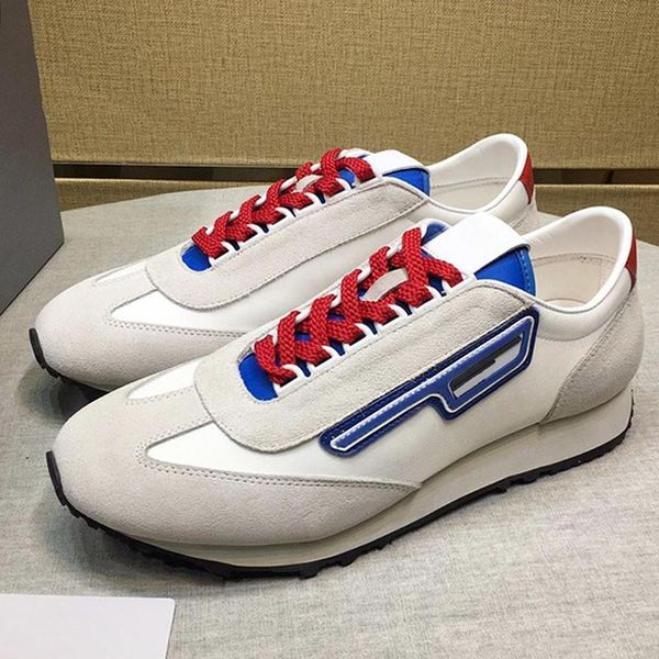 

suede and nylon sneakers men 's shoes autumn and winter breathable footwears casual low lace -up men shoes with origi, Black