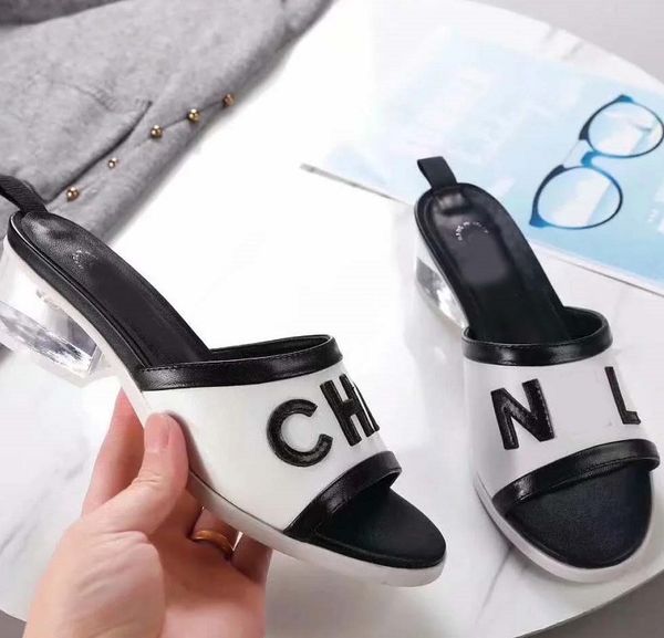 

fashion women's sandals designer shoes bohemian diamond slippers woman flats flip flops shoes summer beach sandals bag06 ch04, Black