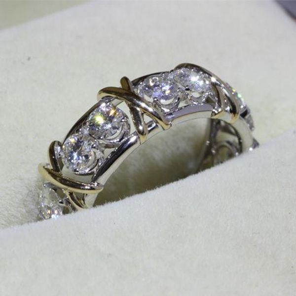 

victoria wieck brand jewelry 10kt white &gold filled z simulated diamond wedding princess band silver rings for women size 5/6/7/8/9/10