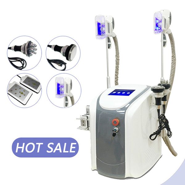 

5 in 1 cryo lipolysis fat ing machine cryotherapy slimming cavitation rf machine fat reduction lipo laser with 2 cryo handl