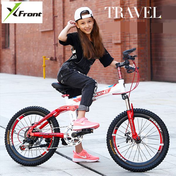 

new brand children bike carbon steel frame 20 inch wheel dual disc brake folding bicycle outdoor sports mtb bicileta