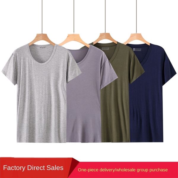 

wlpqa лето мужского модальный с коротким рукавом v-образный вырез жилетом тонкой рыхлой круглой половины одежды шеи одеждой жилет домашней о, Blue;red