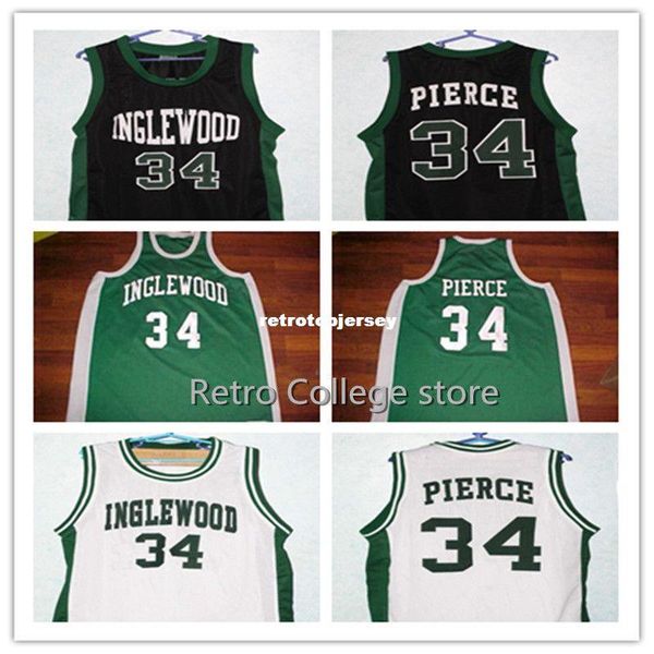 

paul pierce #34 inglewood high school retro basketball jersey customize any size number and player name xs-6xl vest jerseys ncaa, Gray