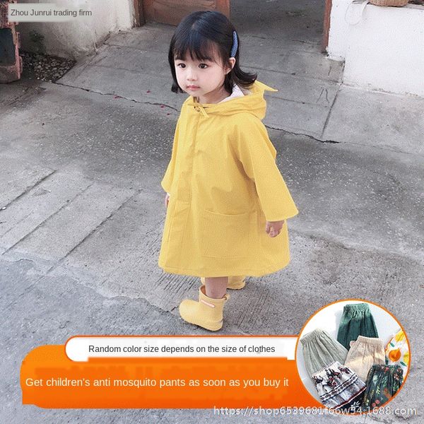 

baby children's raincoat girls boys kindergarten students children children's poncho cloak cloak summer thick cute breathable suit, Red;brown