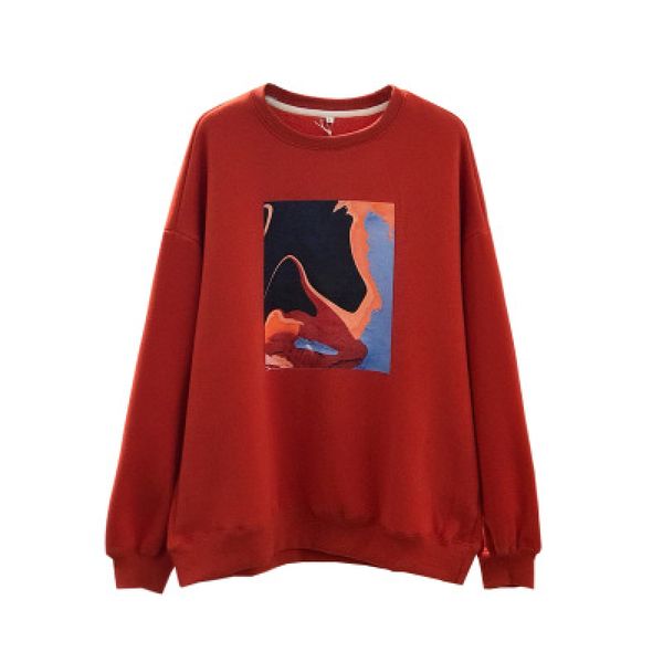 

2020 new autumn women add cashmere thicken pullovers female printing long sleeve ladies round neck shirt girls cotton top, Black