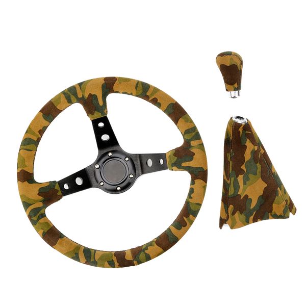 

car steering wheel shift knob gear shifter cover protector camouflage style