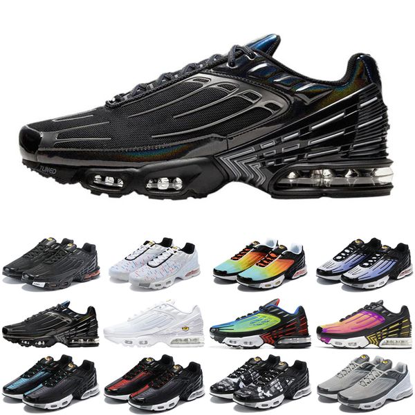 

nike air max airmax топ т плюс 3 мужчины женщины кроссовками тройного белых черные радужный парашют пакет мужских тренажёров спорт кроссовок