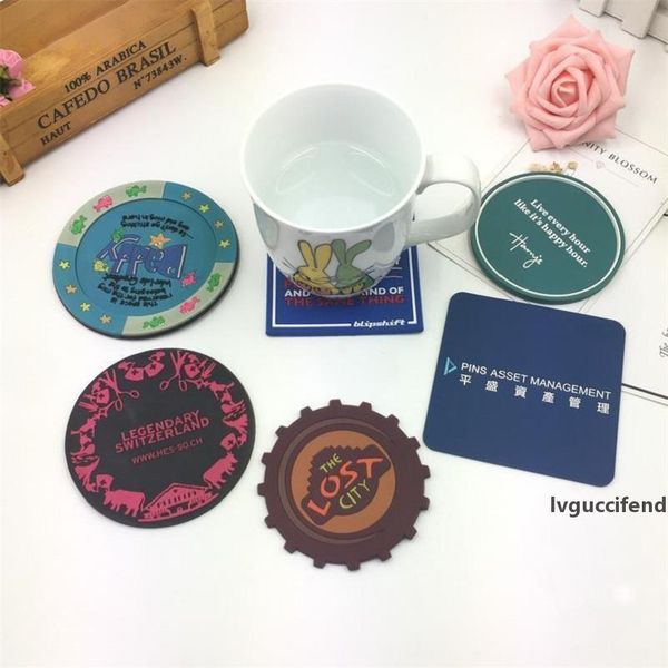 

custom coaster home creative products pvc soft rubber insulation mat placemat cartoon anti-slip mat promotional gifts customization rj-63