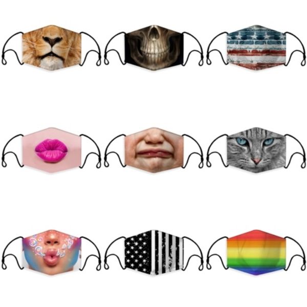 

protect cotton face mask drinking mask with hole for straw washable dustproof drink outdoor mouth masks ljjk2363#400