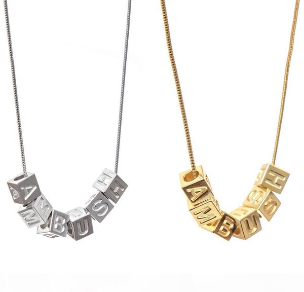 

ambush alphabetic block necklace 925 simple silver pendant a birthday present