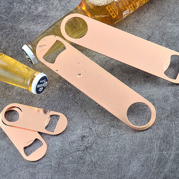 

dropshipping rose gold stainless steel beer bottle opener metal bottle opener customized logo creative bottle opener beer supplies t5603