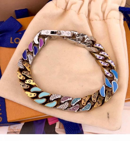 

luxurious quality colorful chain necklace and bracelet with diamond for man wedding jewelry gift ps5149, Black