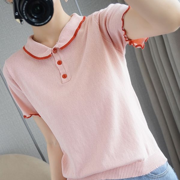 

2020 women's black and white color matching doll collar coat doll short french niche witht-shirt sweater