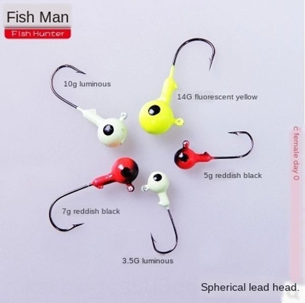 

y11mc fish hunter tuo fishing /yellow/red black/red lead hook 3.5g/5g/7g/10g/14g fish hunter tuo fishing luminous/yellow/red black/red lead