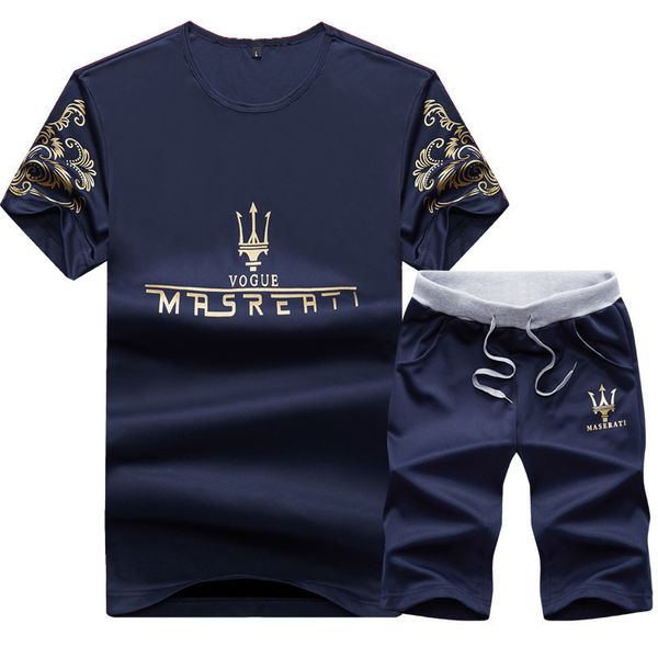 

new fashion men's summer casual sportswear short sleeve letter t-shirt shorts pants mens clothing 2 piece set mens designer tracksuits, Gray
