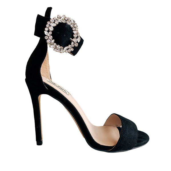 

casual designer 2020 summer new style black suede crystal strass high heels sandals 10cm 8cm