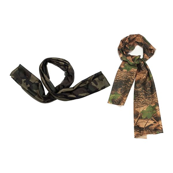 

2pcs camouflage scarf headscarf kerchief scarf - forest camouflage & tree leaf, Black