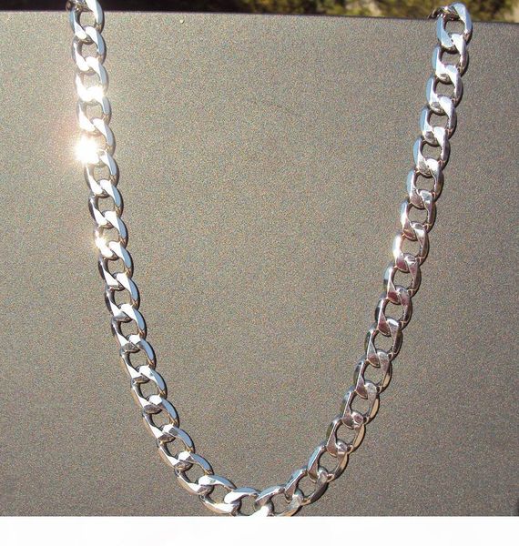 

k classical 24k white real solid gold finish miami cuban link necklace chain biryhady valentine gift valuable, Silver
