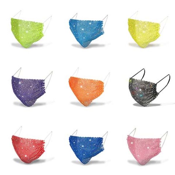 

trendy women face mask womenren's bling rhinestone printed masks washable womenren's protective breathable spring summer party #38