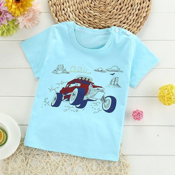 

2019 new short-sleeved girls boys' pure cotton t-shirt new wear cotton t-shirt children's wear children's children's, Blue