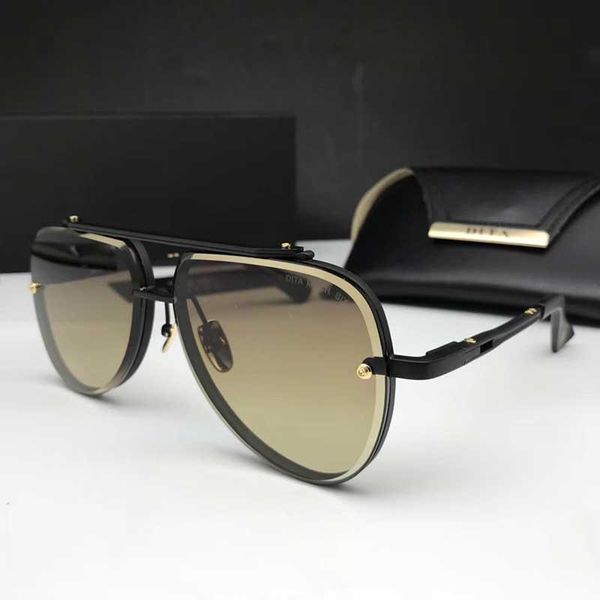

send original box retro polarized luxury men's designer sunglasses gold-plated flying frame brand sunglasses with original characters, White;black