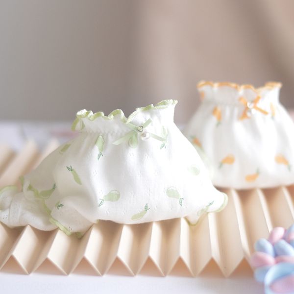 

all-хлопок цветочные девочка печататься дышащий хлопок белье женщин лук битнику воланами короткие куртки белье топ underwearbreifs, Black;white