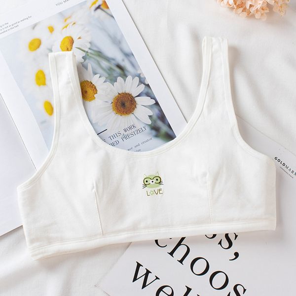 

девочка белье хлопок база рубашку белье жилет жилет студент девочка средних и больших детей, White