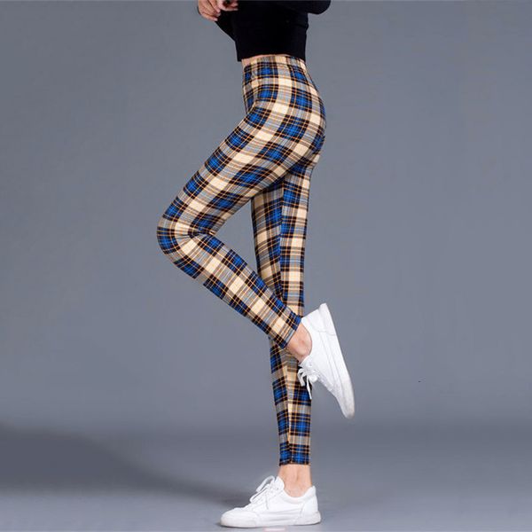

plaid leggings women pants push up leggings fashion fitness leggins gym sporting plus size high waist trousers, Black