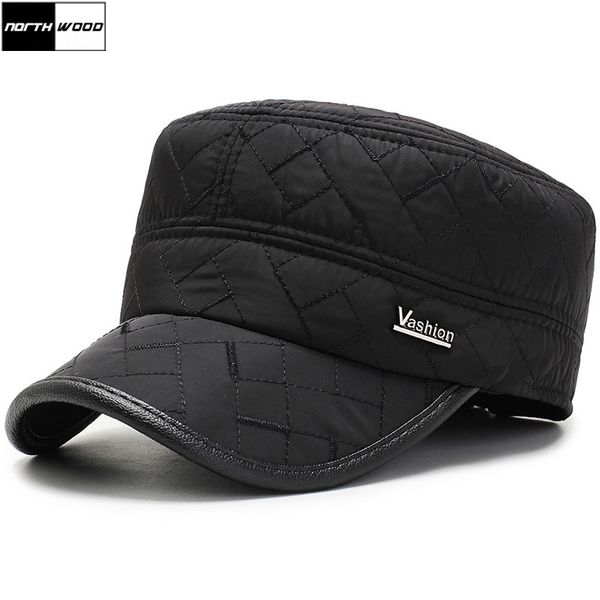 

[northwood] men's baseball cap with ear flaps winter hat flat snapback hats bone trucker caps, Blue;gray