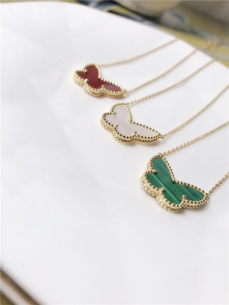 

925 sterling silver white mother of pearl butterfly clavicle chain network red ins personality students 18k rose gold pendant necklace femal