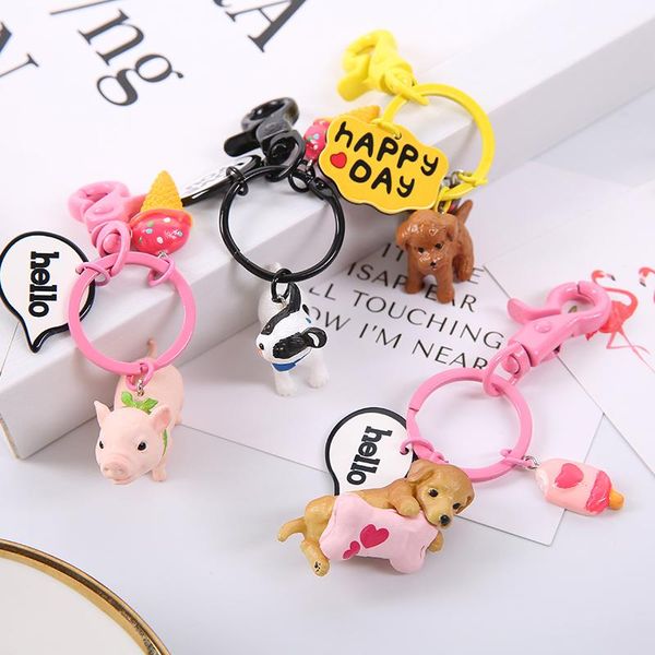 

key chain мода брелок рождественский подарок для женщин смола собак keychain аксессуары различные цвета пара keyring 2020, Silver