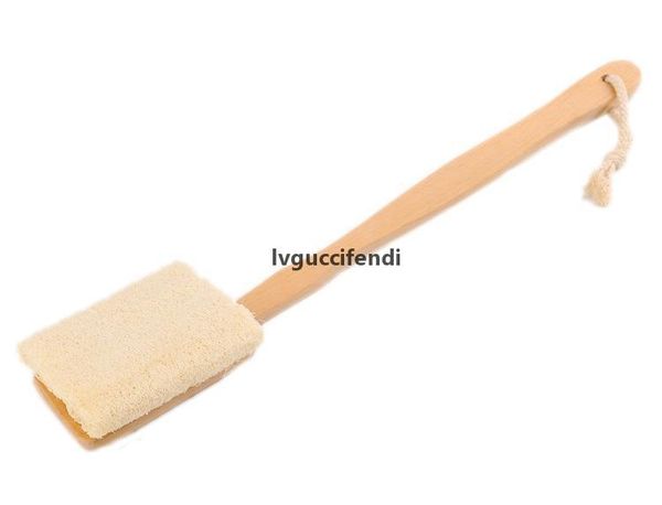 

natural loofah brush bath shower brush exfoliating shower body scrubber body with long wooden handle spa massager
