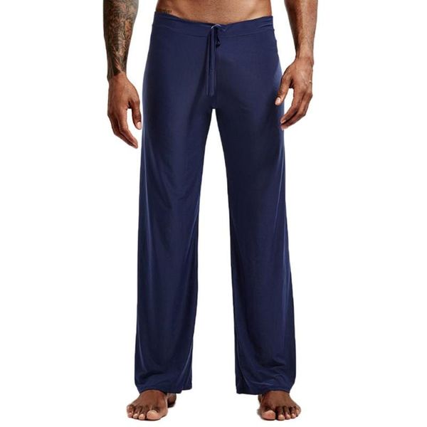 

men casual solid color low-waisted drawstring loose pants running yoga trousers, White;red