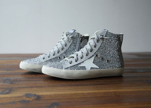 

20b2luxury designer italian brand gold old style designer fashion sneakers luxury leather men's casual shoes goose coach superstar wkal, Black;red