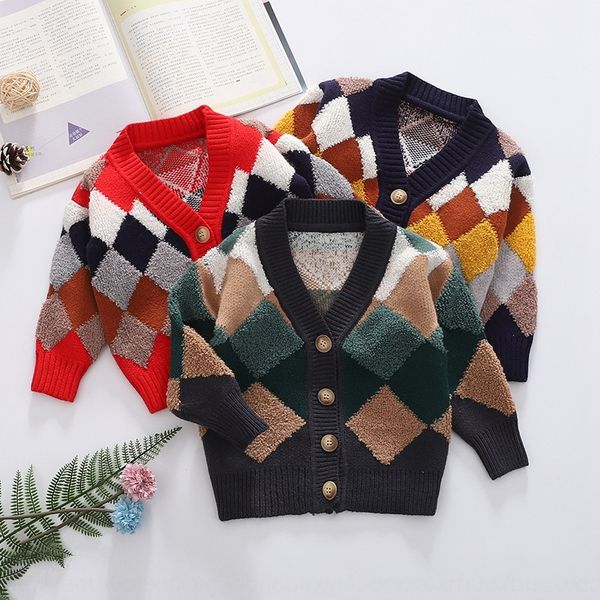 

6eazv 2019 children's cardigan rhombus all-matchstyle boys and girls 2019 children's cardigan rhombus towel coat all-matchstyle bo, Blue